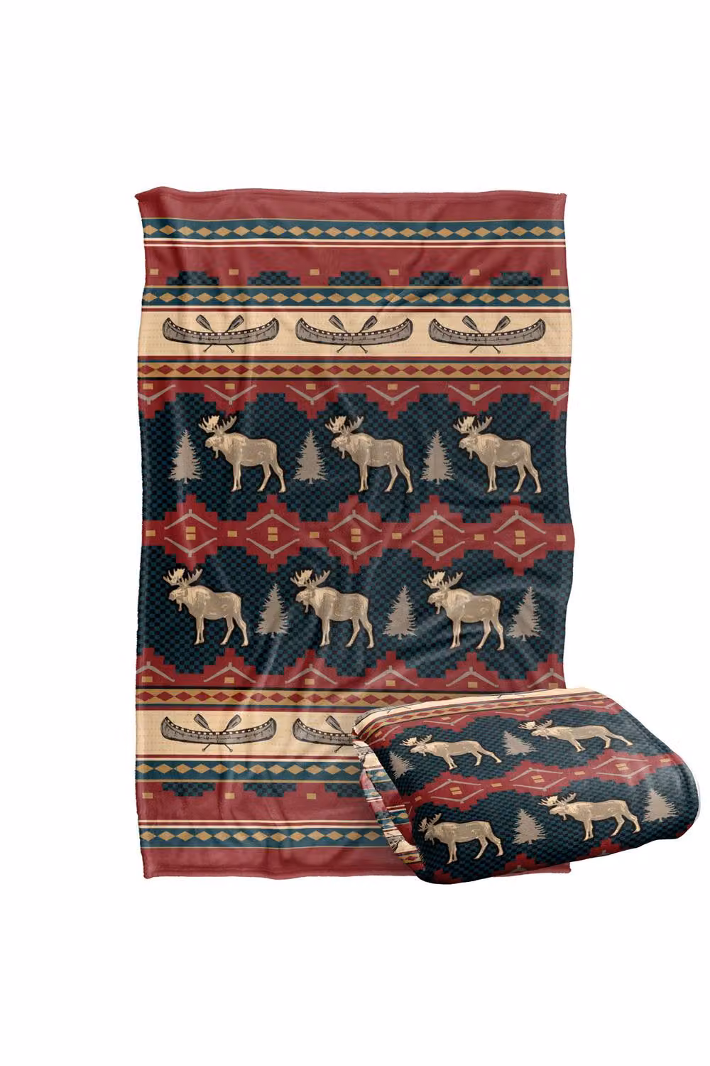 JQ Licensing Moose and Canoe Pattern Super Soft Snuggle Blanket, Multicolour, 91 x 147 cm – 5