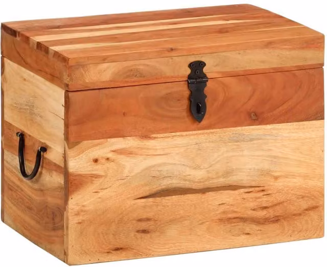 Berkfield Solid Wood Acacia Home Storage Box in Brown, W/D/H: 39 x 28 x 31 cm – 1