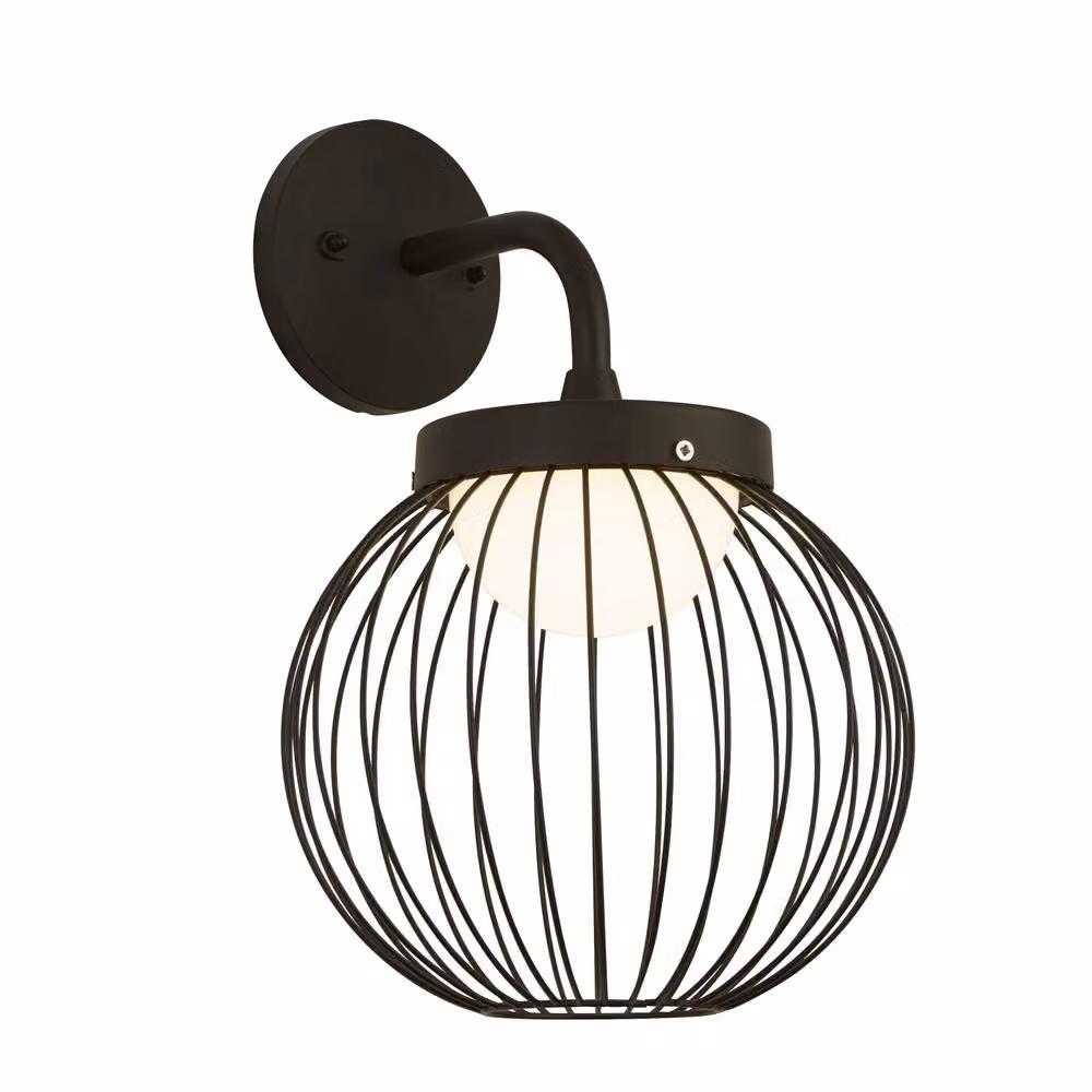 Lighting Collection Kyst LED Outdoor Ring Wall Light in Black – 3