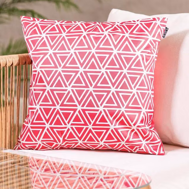 icon Triangle Geo Square Cushion, Pink, W/D/H: 43 x 43 x 43 cm