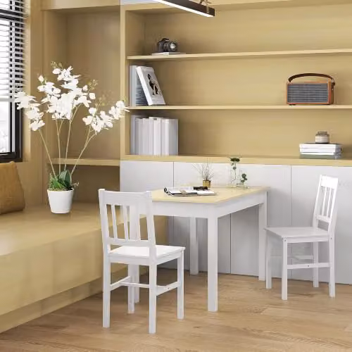 HOMCOM Modern Rectangular Oak Dining Table for 4 to 6 Adults, W/D/H: 120 x 70 x 75 cm – 3