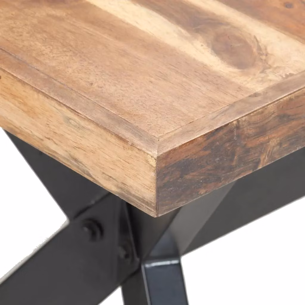 Berkfield Home Rectangular Solid Wood Dining Table in Brown, W/D/H: 160 x 80 x 75 cm – 4