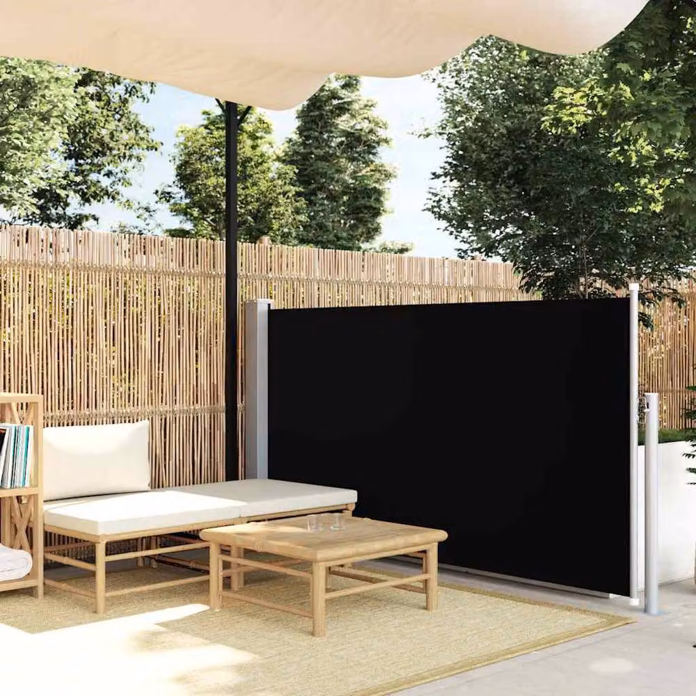 Berkfield Home Patio Retractable Side Awning in Black, W/H: 500 x 100 cm – 2