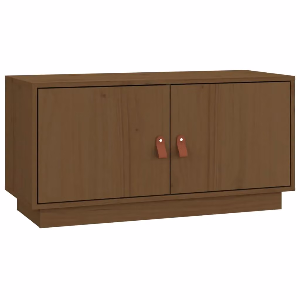 Berkfield Home Rustic Solid Wood Pine TV Cabinet in Brown, W/D/H: 80 x 34 x 40 cm – 2