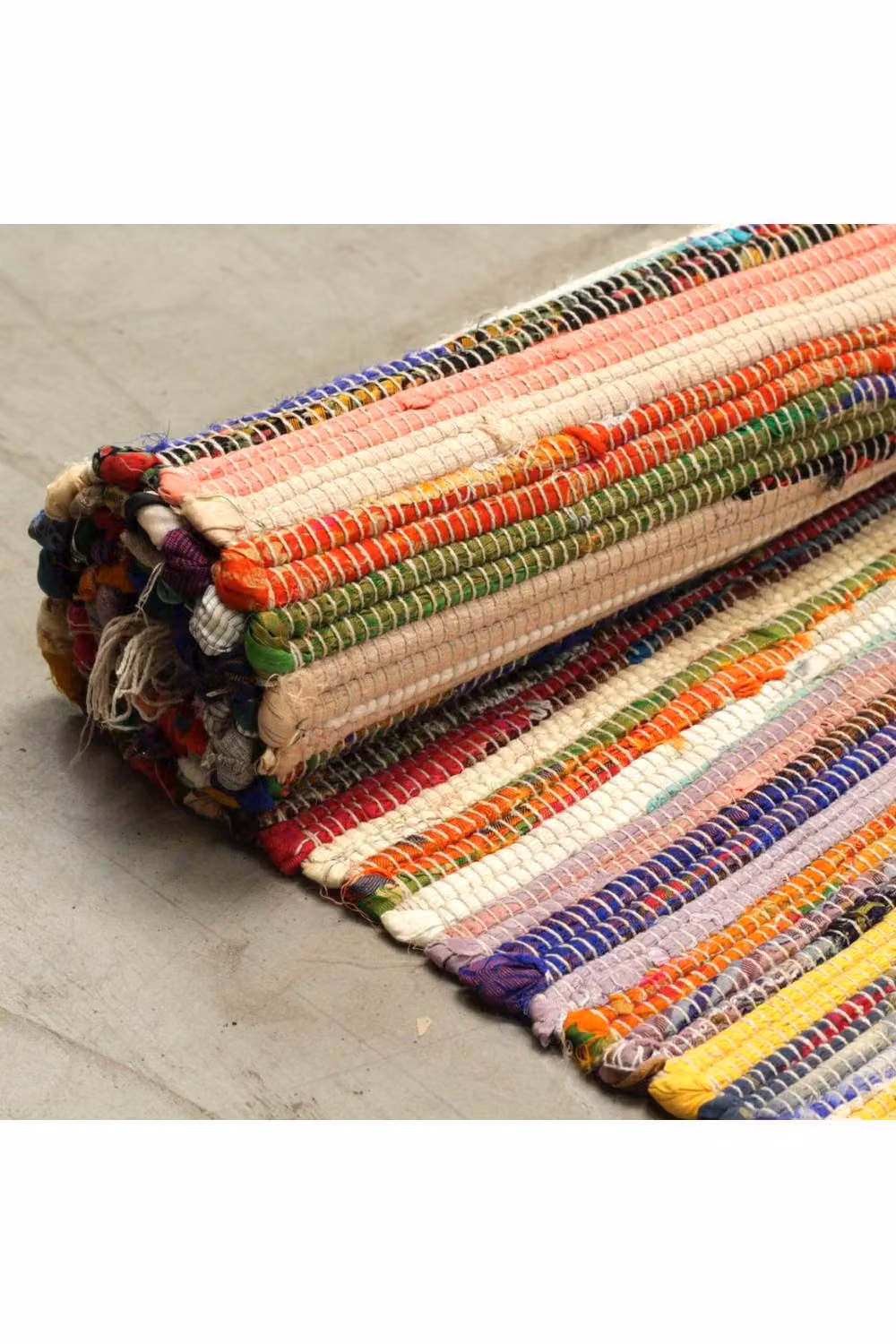 KDMD Multicolour Boho Striped Rag Rug, W: 150 cm, D: 200 cm – 2