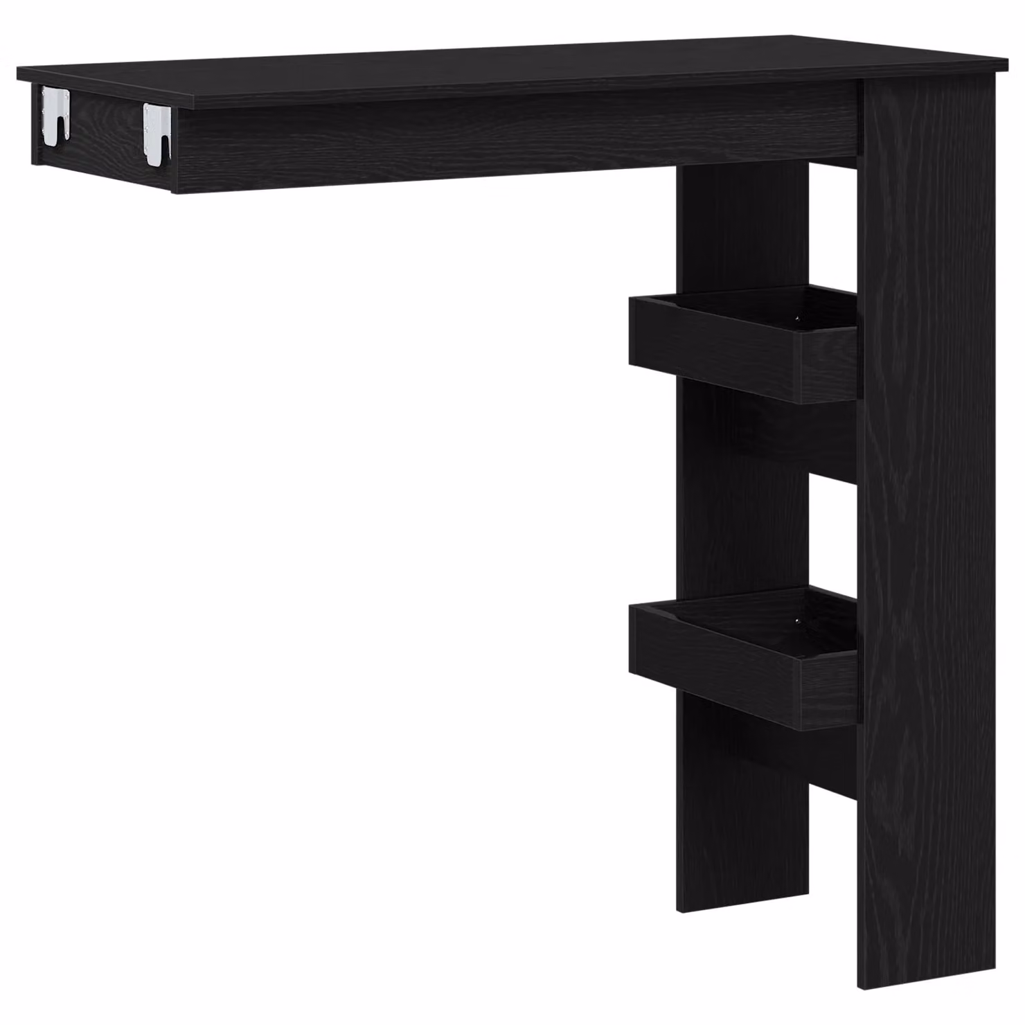 Berkfield Home Black Oak Drop Leaf Wall Bar Table, W/D/H: 102 x 55 x 103.5 cm – 2