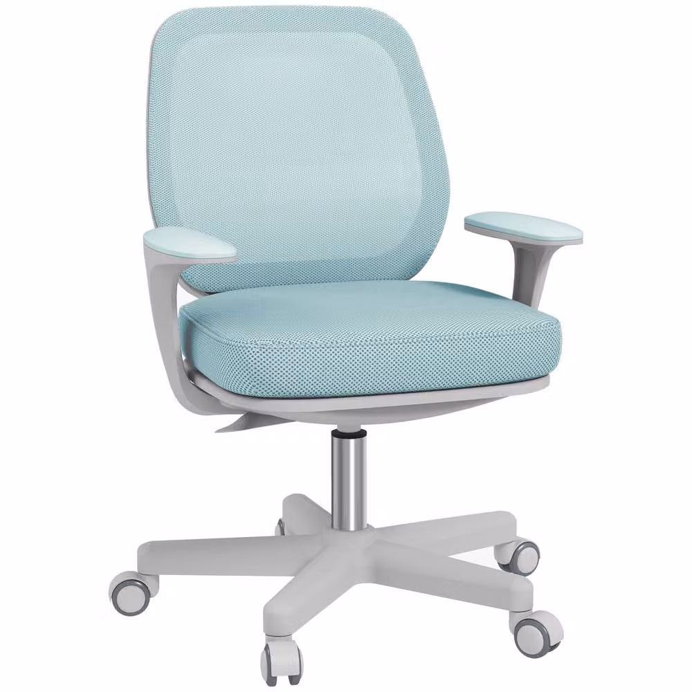 VINSETTO Modern Fabric Task Chair in Green with 360 Degree Swivel and Armrests – 2