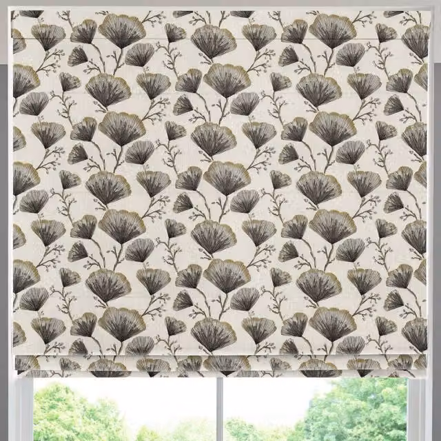Odin Made to Measure Blackout Roman Blind in Mist Floral Pattern