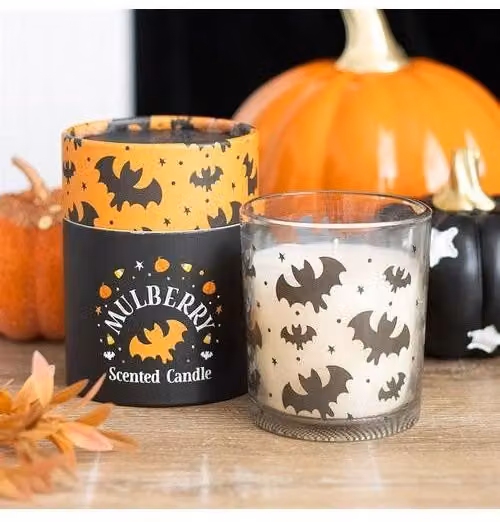 KDMD Bat Print Mulberry Candle in White