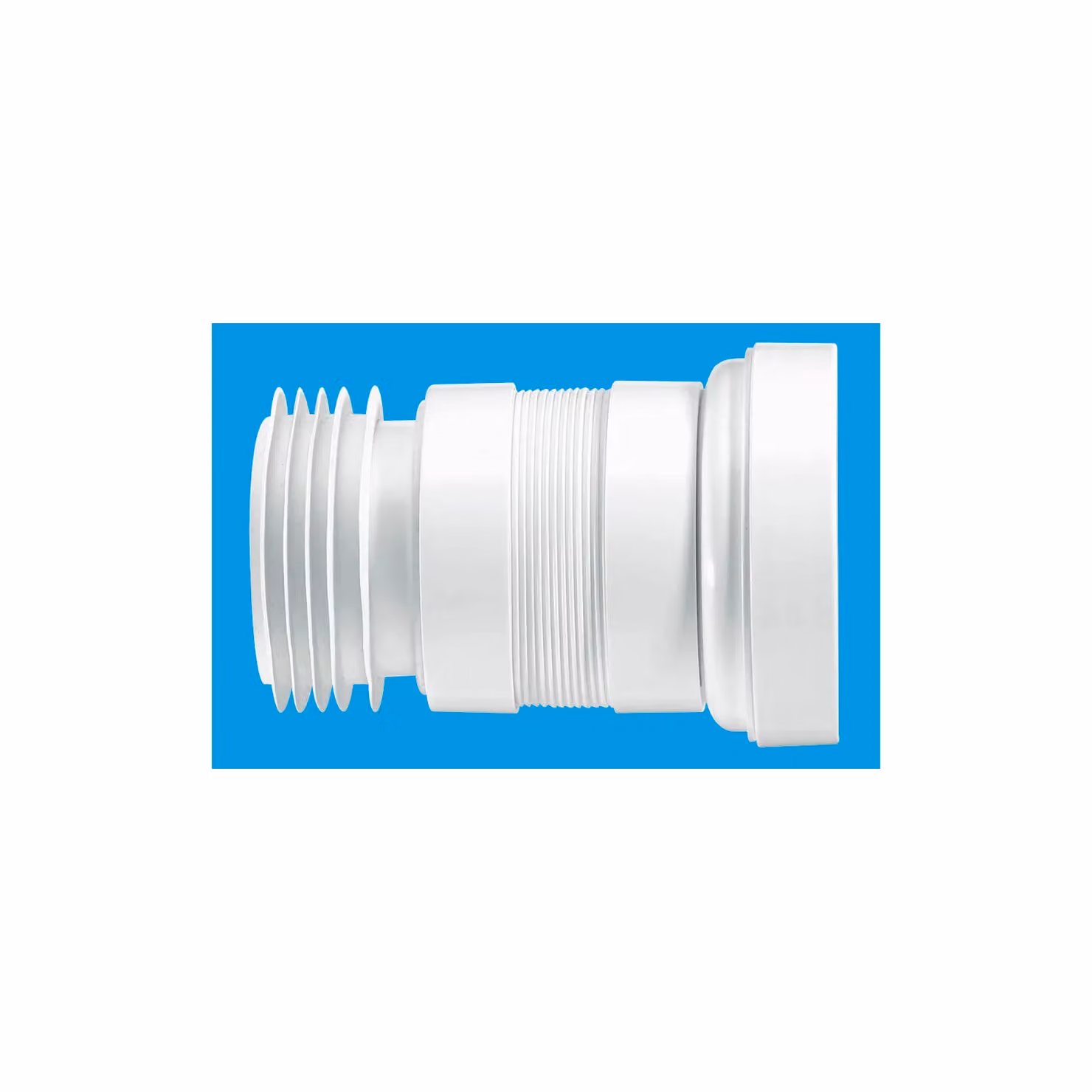 McAlpine WC-F18R Flexible WC Connector in White, 97-107mm Inlet x 4"/110mm Outlet – 2