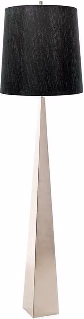 Netlighting Ascent Modern Floor Lamp with Cone Fabric Shade in Grey and Silver Metal, H 180 cm x W 41 cm