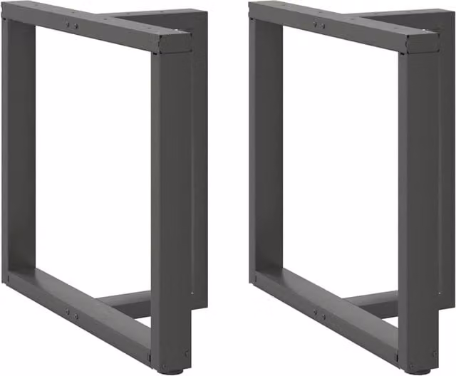 Berkfield Home T-Shaped Dining Table Legs, 2 Piece Anthracite and Black Steel, W: 80 cm, D: 35 cm, H: 72-73 cm – 1