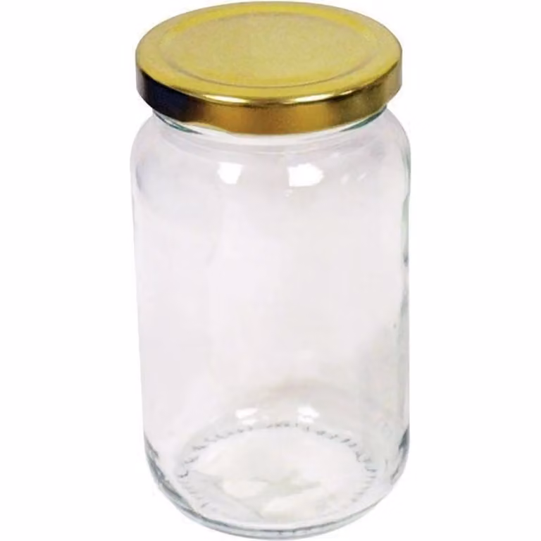 Tala Round Glass Preserving Jar with Gold Screw Top Lid, 454g