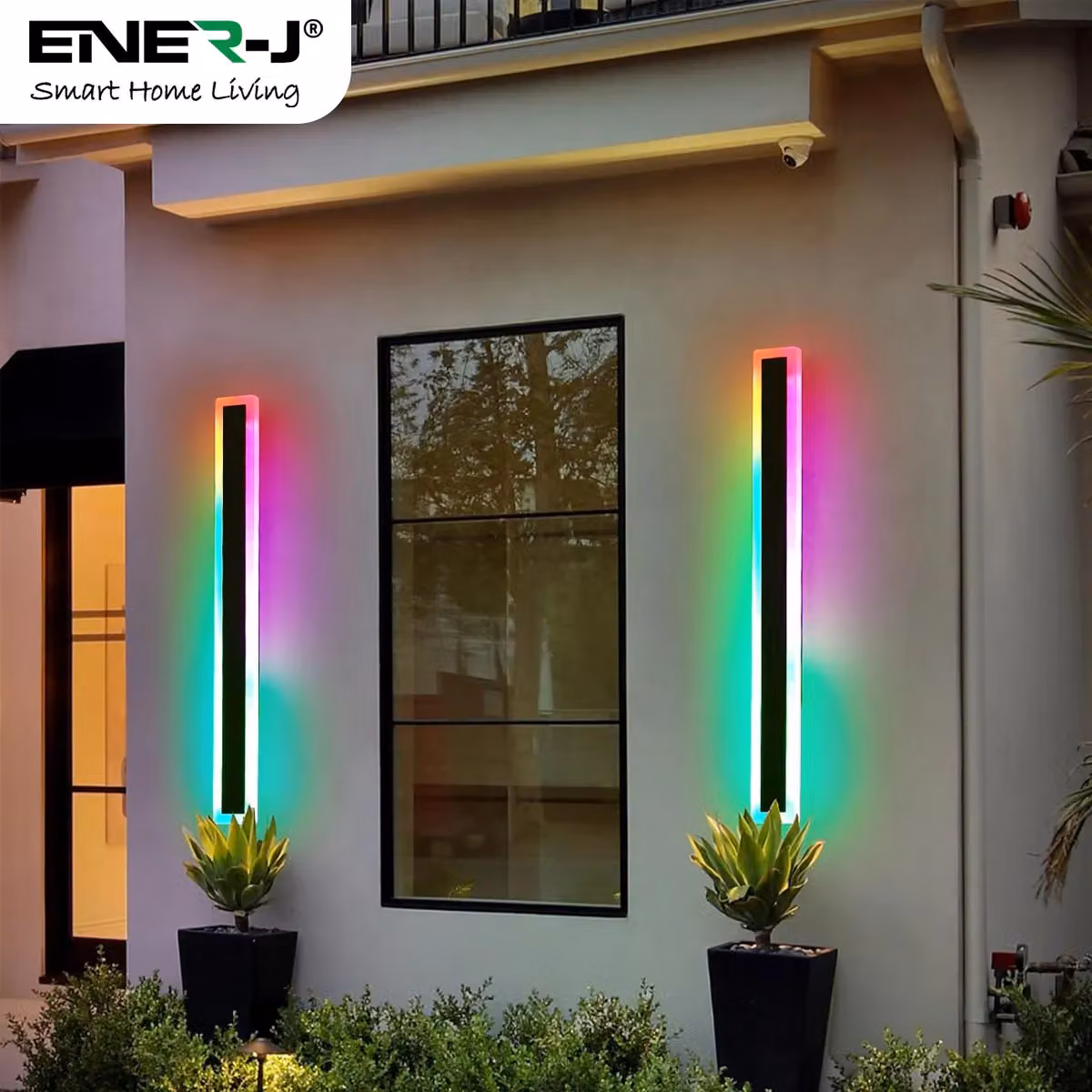 ENER-J RGB LED Outdoor Wall Light, Black, 120 cm, 24W, IP65 – 4