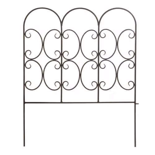 Primrose Triple Garden Arch Lawn Edging in Black Metal, Height: 79 cm