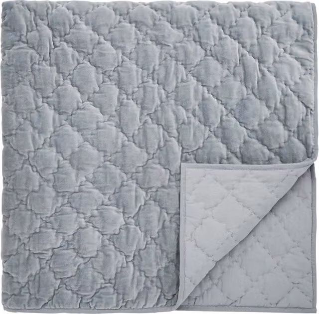 Bedeck of Belfast Albany/Danza Quilted Cotton Throw, Grey
