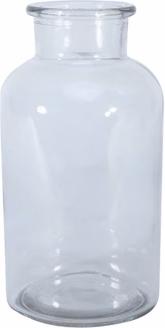 Bloom Clear Glass Apothecary Jar Flower Vase, H 20 cm x W 10 cm x D 10 cm
