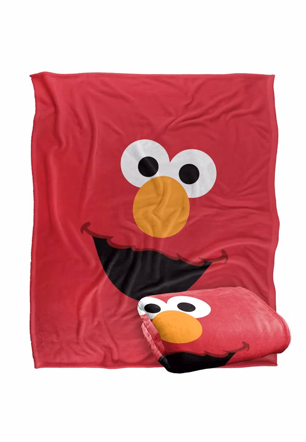 Sesame Street Elmo Face Silky Touch Super Soft Throw Blanket, White, W: 152 cm, D: 127 cm – 2