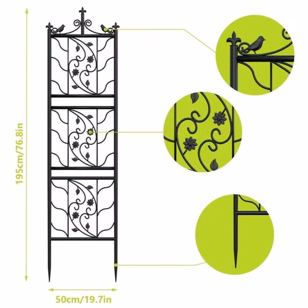 Hinsinc 2-Piece Black Metal Obelisk Garden Trellis Support Frames – 3