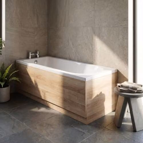 Balterley Wooden Front Bath Panel with Plinth in Bleached Oak, 1700mm Width – 2