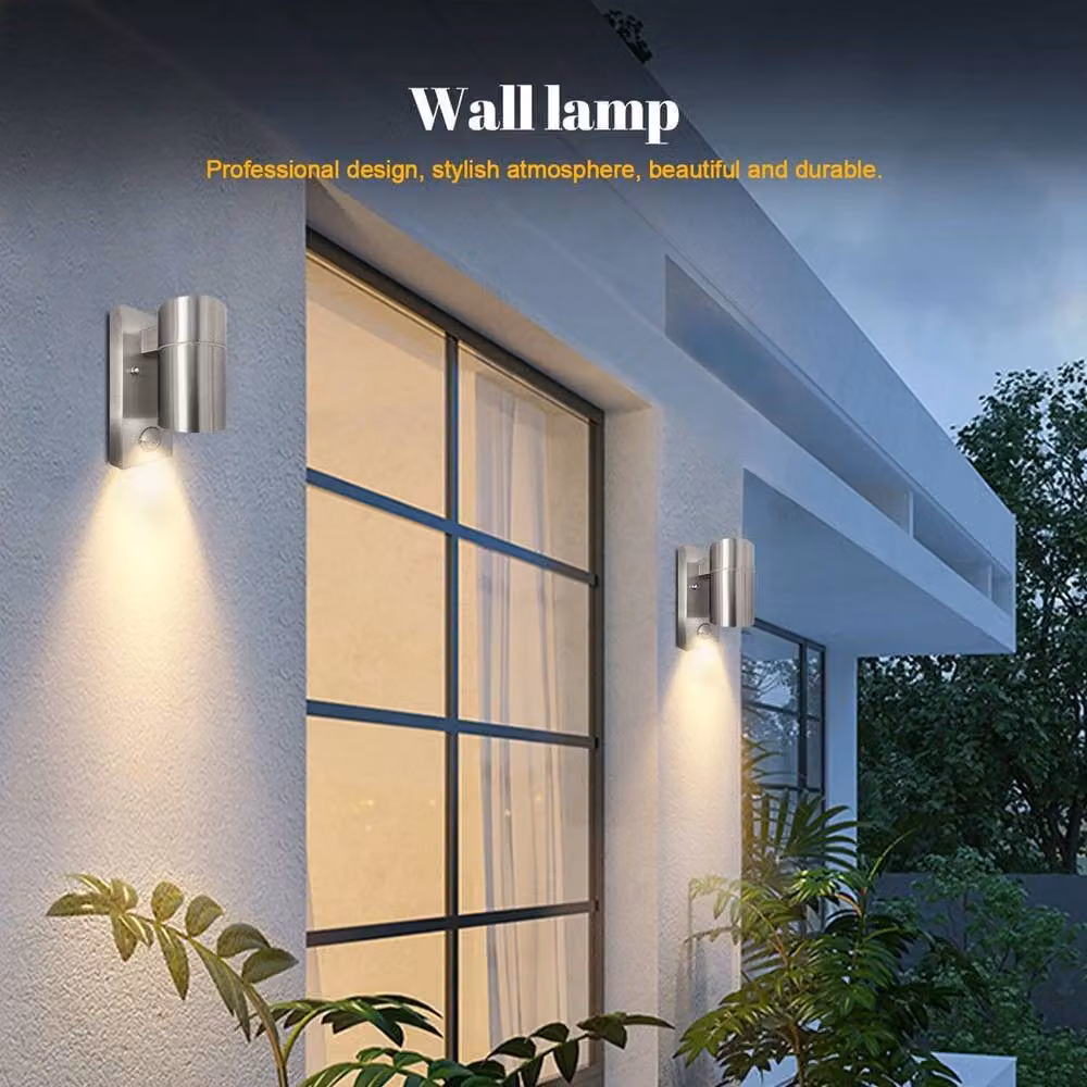 Kelvenix Silver Stainless Steel and Aluminium Outdoor Wall Light with PIR Motion Sensor – 3