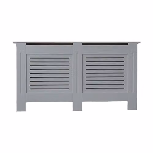 Airwave Large Horizontal Line Style Radiator Cover in Matt Grey Painted MDF