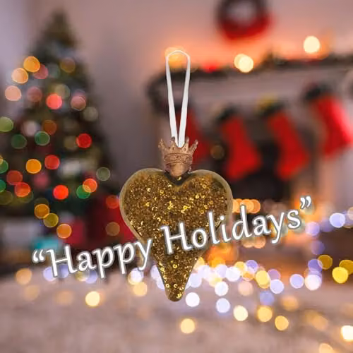 VFM e-Store Gold Christmas Hanging Heart Pendant Decoration W: 13 cm, H: 10 cm – 4