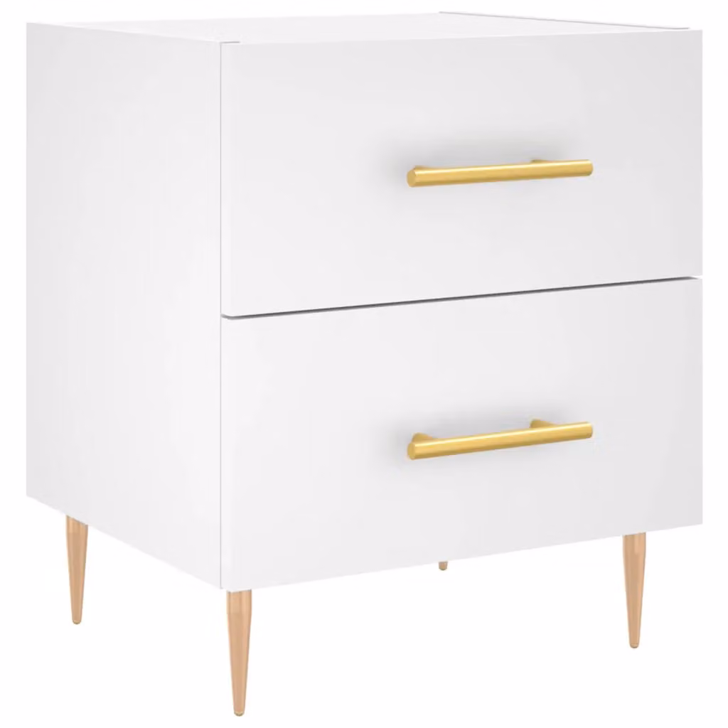 Berkfield Home White Modern Bedside Cabinet, W/D/H: 40 x 35 x 47.5 cm – 2