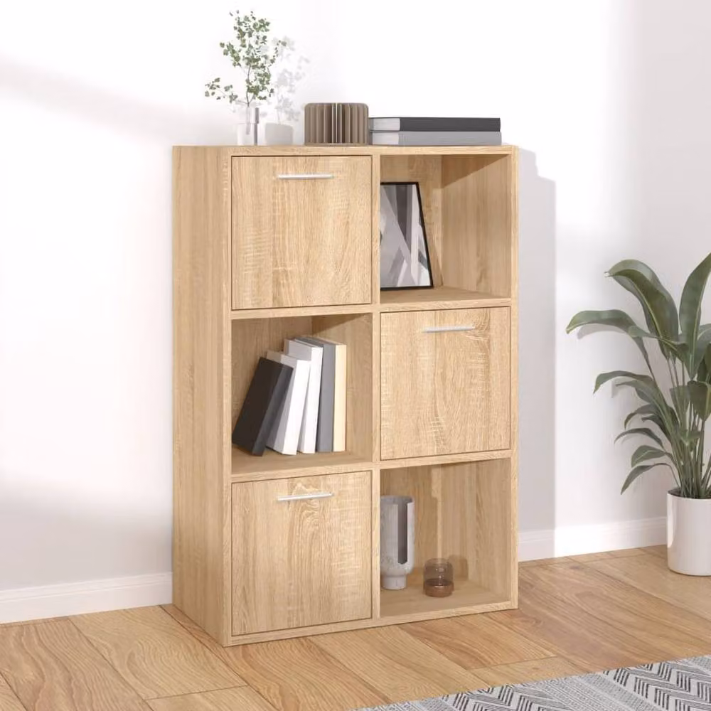 Berkfield Home Sonoma Oak Storage Cabinet in Light Tan, W/D/H: 60 x 29.5 x 90 cm – 2
