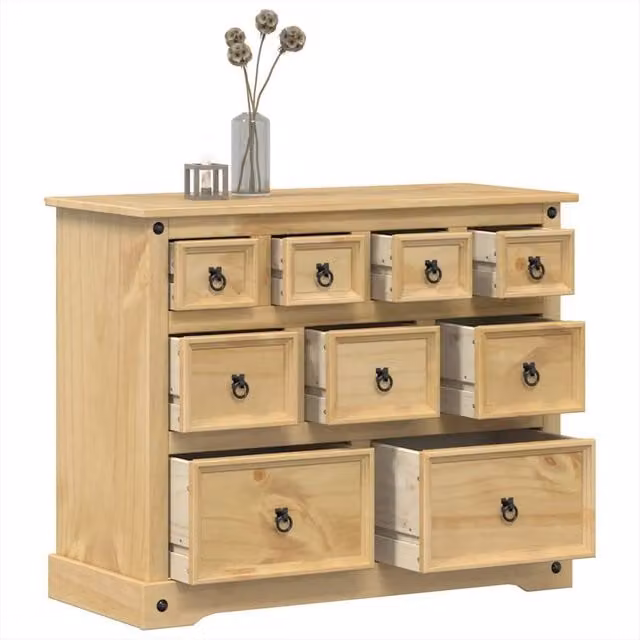 Berkfield Home Corona Chest of Drawers in Brown Solid Pine Wood, W: 103 cm, D: 46 cm, H: 83 cm – 1