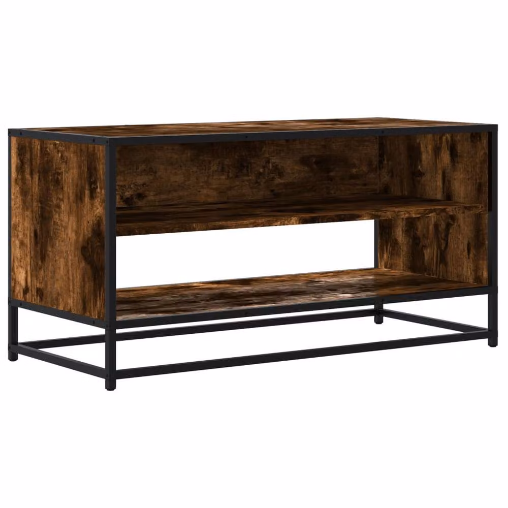 Berkfield Home TV Cabinet in Smoked Oak and Brown, W/D/H: 91 x 40 x 46 cm – 3