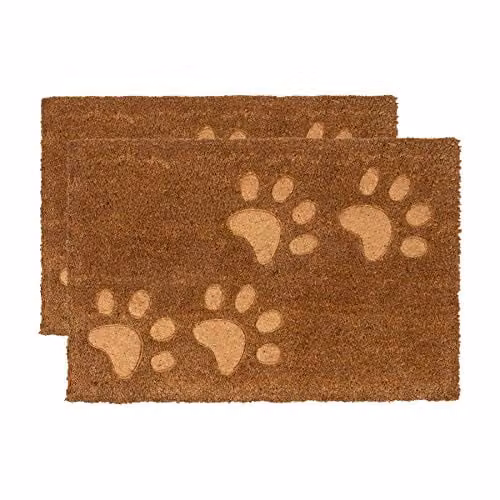 Nicola Spring Coir Door Mat Set of 2, Brown, W/D: 60 x 40 cm
