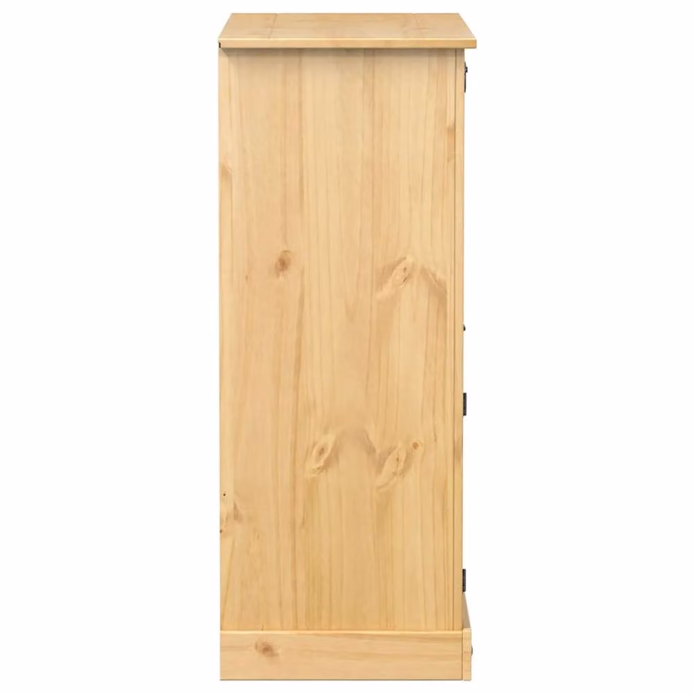 Berkfield Home Corona Beautiful Wine Cabinet in Brown Solid Waxed Pine, W/D/H: 97 x 45 x 114 cm – 3