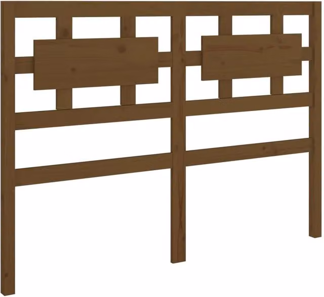 Berkfield Home Rustic Solid Wood Pine Bed Headboard in Honey Brown, W: 125.5 cm, D: 4 cm, H: 100 cm