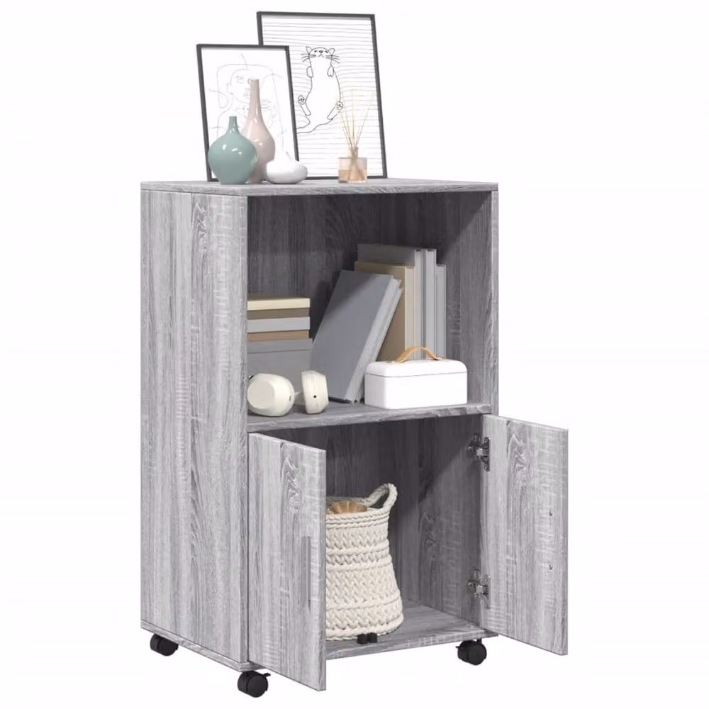 Berkfield Home Rolling Cabinet in Grey Sonoma, W/D/H: 55 x 40 x 91 cm – 3