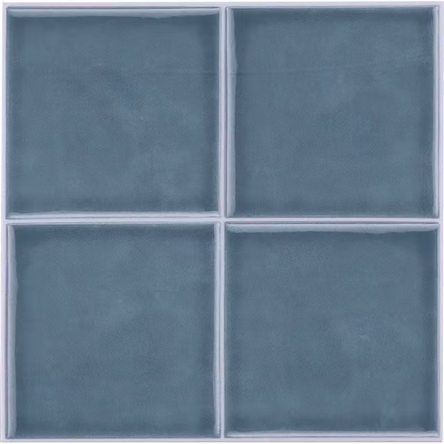 Livingandhome 30 Piece Self Adhesive Gloss Blue Square Wall Tile Stickers