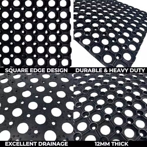 Ark Mat Heavy Duty Black Rubber Door Mat, W/D/H: 60 x 40 x 1.2 cm – 4