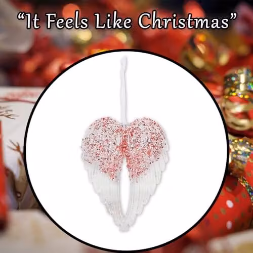 VFM e-Store Red Acrylic Angel Wings Hanging Christmas Tree Ornament, Height: 24 cm – 7