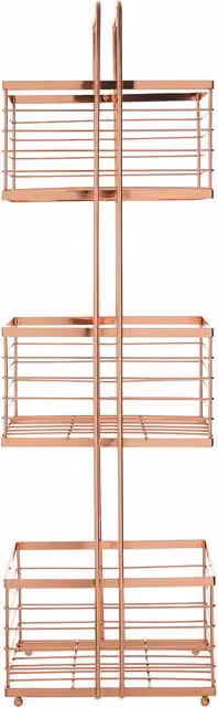 Orsina Dara Freestanding Slatted Metal Storage Caddy with Handles in Gold – 1