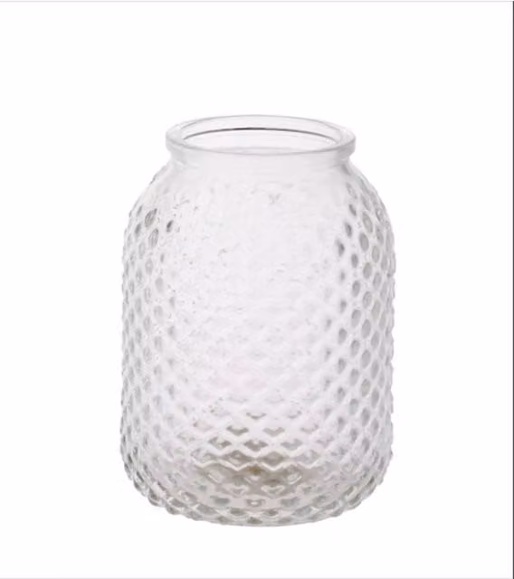 KDMD Lola Clear Glass Round Tabletop Vase, 10 Pack, H 12 cm x W 8.5 cm