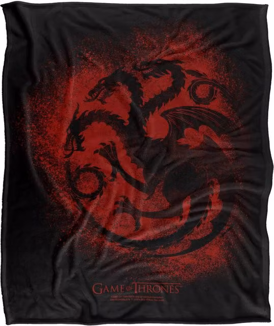 Warner Bros. Game of Thrones Targaryen Sigil Super Soft Silky Touch Blanket, Extra Large, Multicolour – 1