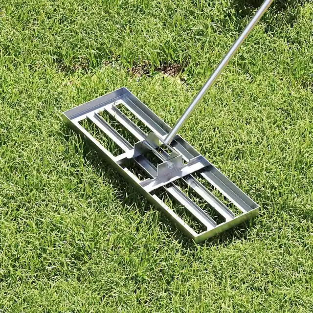 VOGREX Heavy Duty Lawn Leveling Rake in Silver, W: 75 cm, D: 25 cm