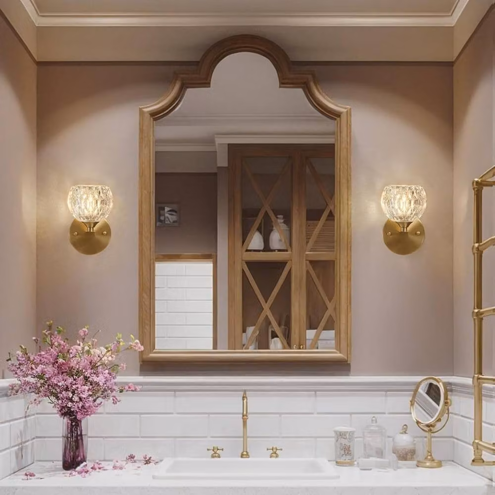 COMELY Vintage Gold Crystal Indoor Wall Lights with G9 Bulbs – 5