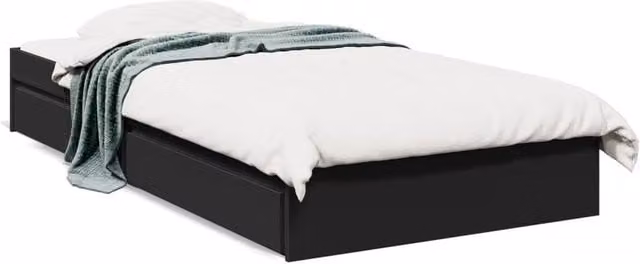 Berkfield Home Single Bed Frame with Drawers, Black, W/D/H: 90 x 190 cm – 1