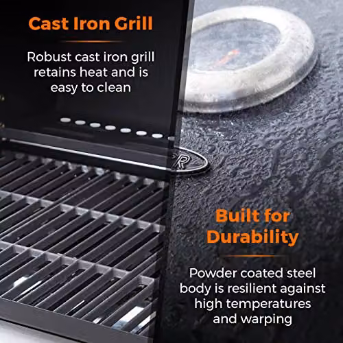 Tower Goucho 6 Burner Gas BBQ and Plancha with Precision Heat Thermometer and Waterproof Cover, Black, T978544 – 5