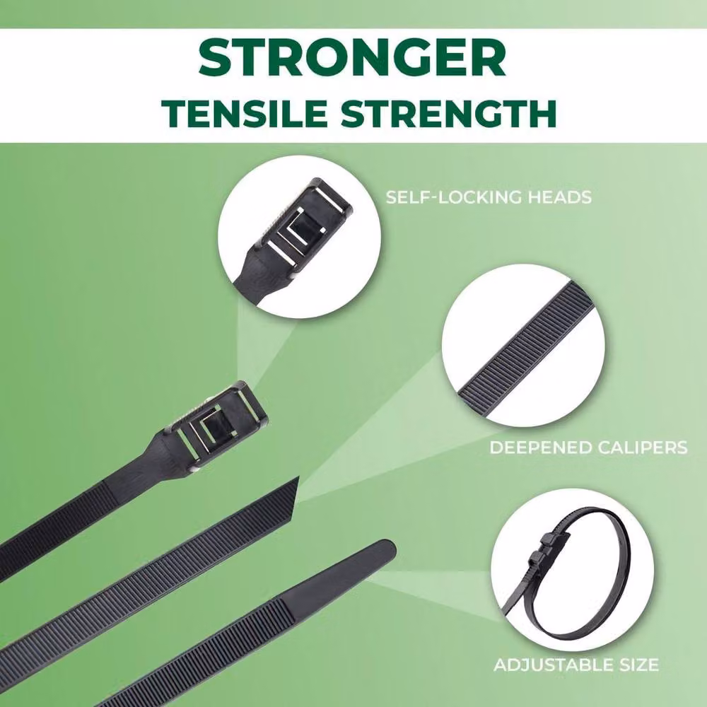 SPETLEK Releasable Nylon Cable Ties in Black, 10-Pack – 2