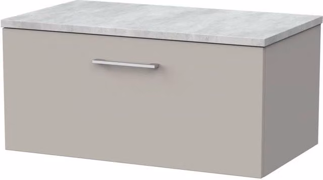 Balterley Pershall 1 Drawer Vanity with Bellato Top in Pebble Grey, Width: 80 cm