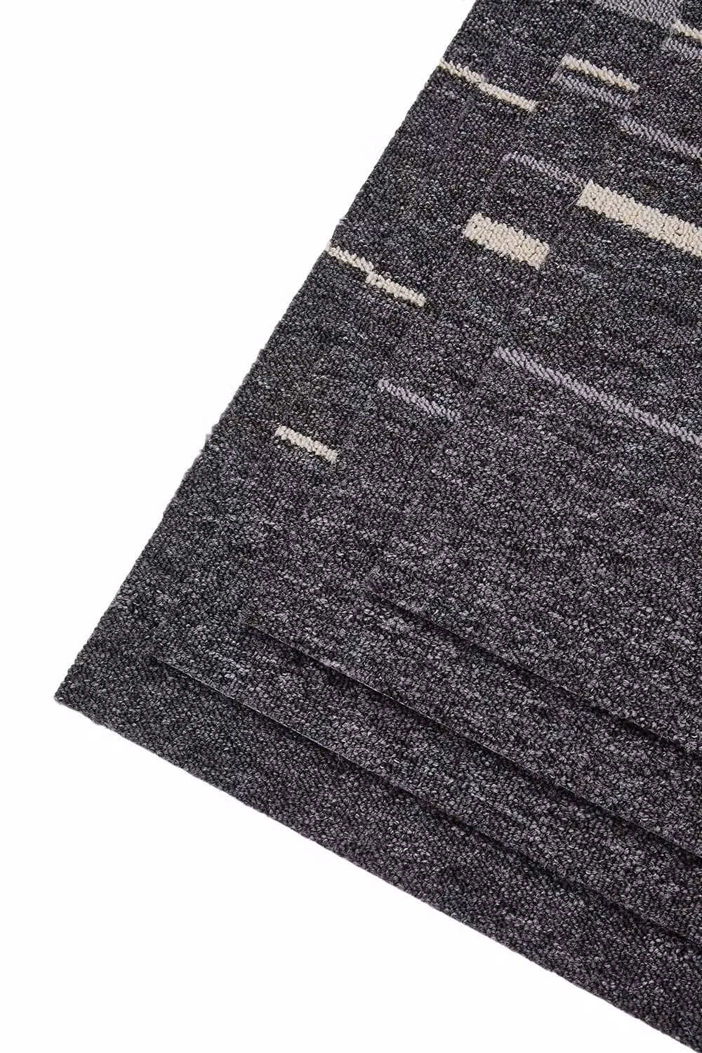 Living and Home 20 Pack Striped Carpet Tiles in White and Grey, W/D/H: 50 x 50 x 0.5 cm – 3