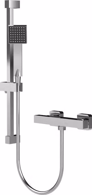 Balterley Chrome Bar Valve and Slide Rail Shower Kit with Hand Shower in Silver