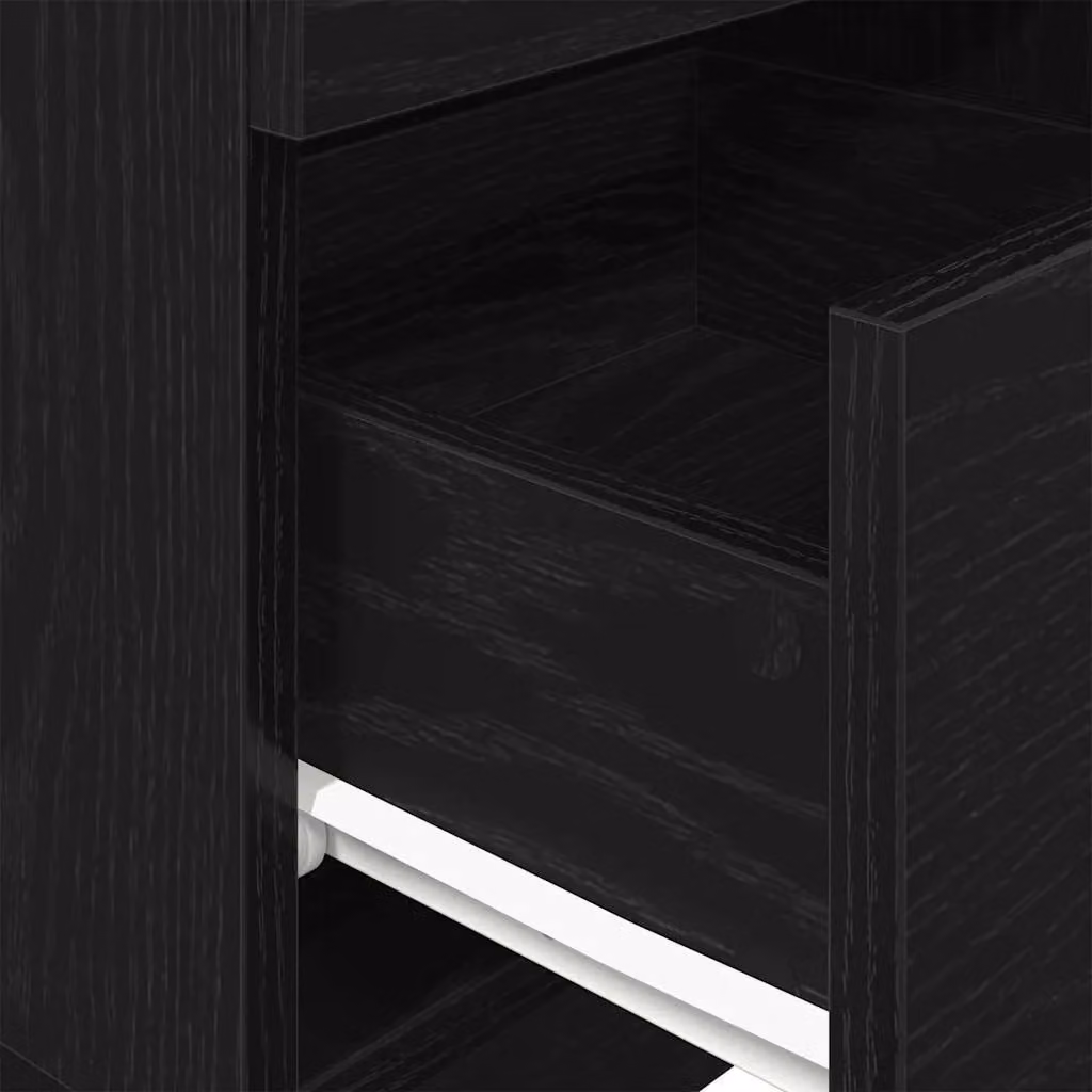 Berkfield Home Black Bedside Cabinet with 2 Drawers W/D/H: 36 x 36 x 68 cm – 5